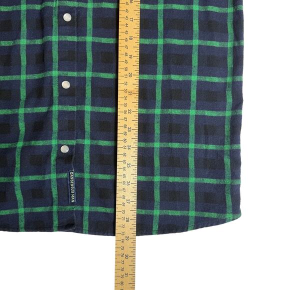Dangerous Man Brewing Company Men Flannel Shirt Elbow Patch Pearl Bottons Size M - Picture 9 of 13